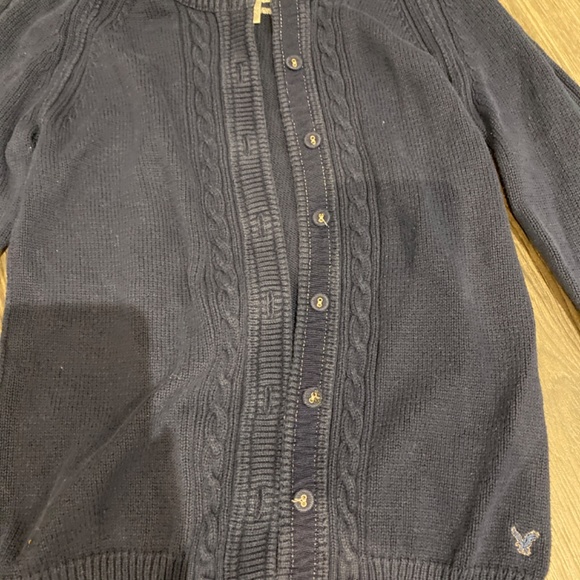 Navy Cardigan with Ribbon belt - Picture 3 of 5